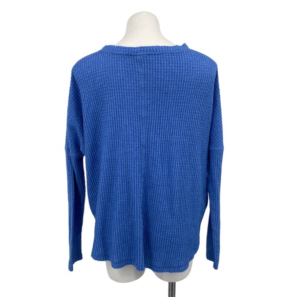 Out From Under | Urban Outfitters Blue Thermal Button Front Top Small - Picture 3 of 14